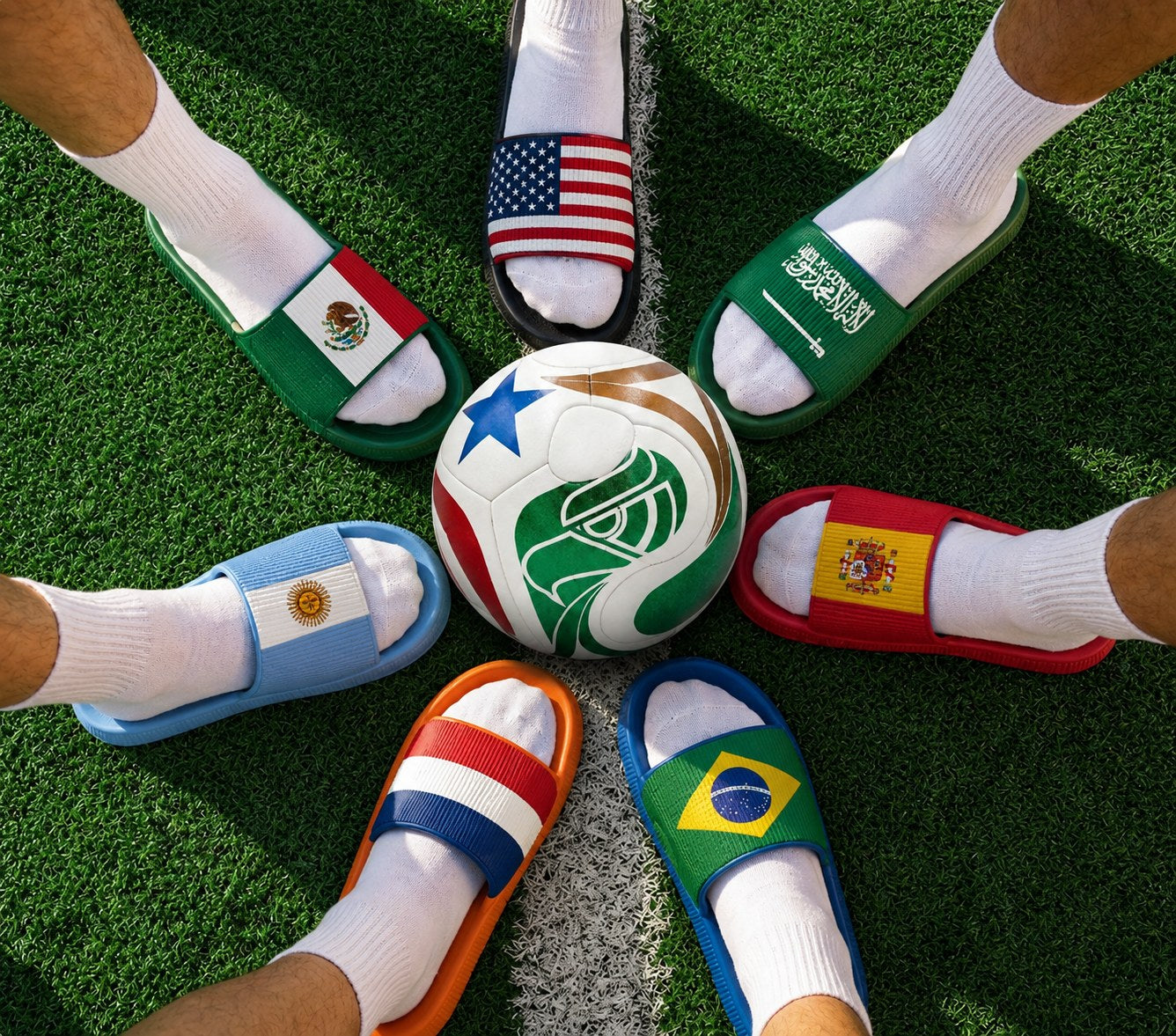 Friends in Bayana slides around a soccer ball